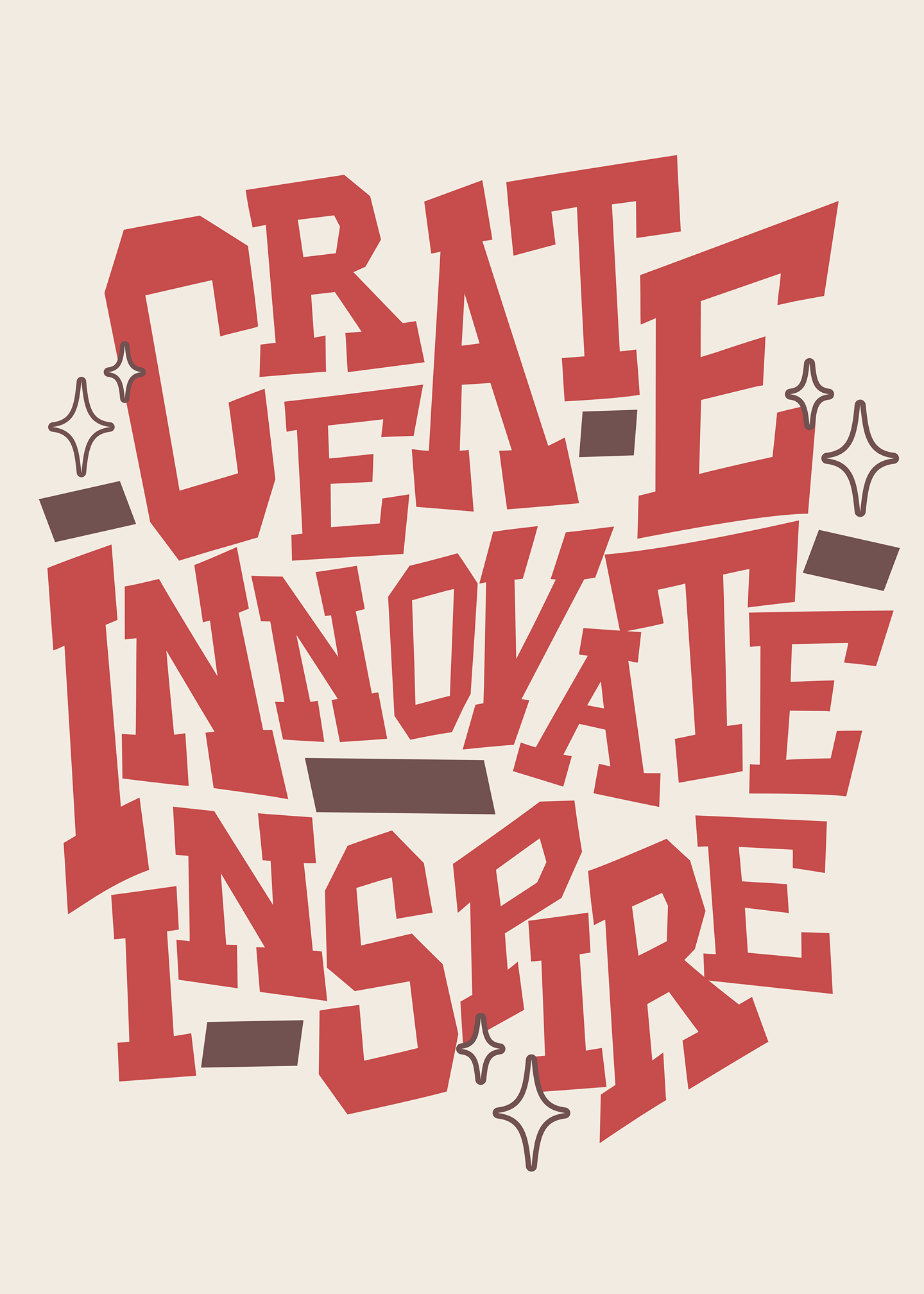 Create, Innovate, Inspire - Motivational Design T-Shirt