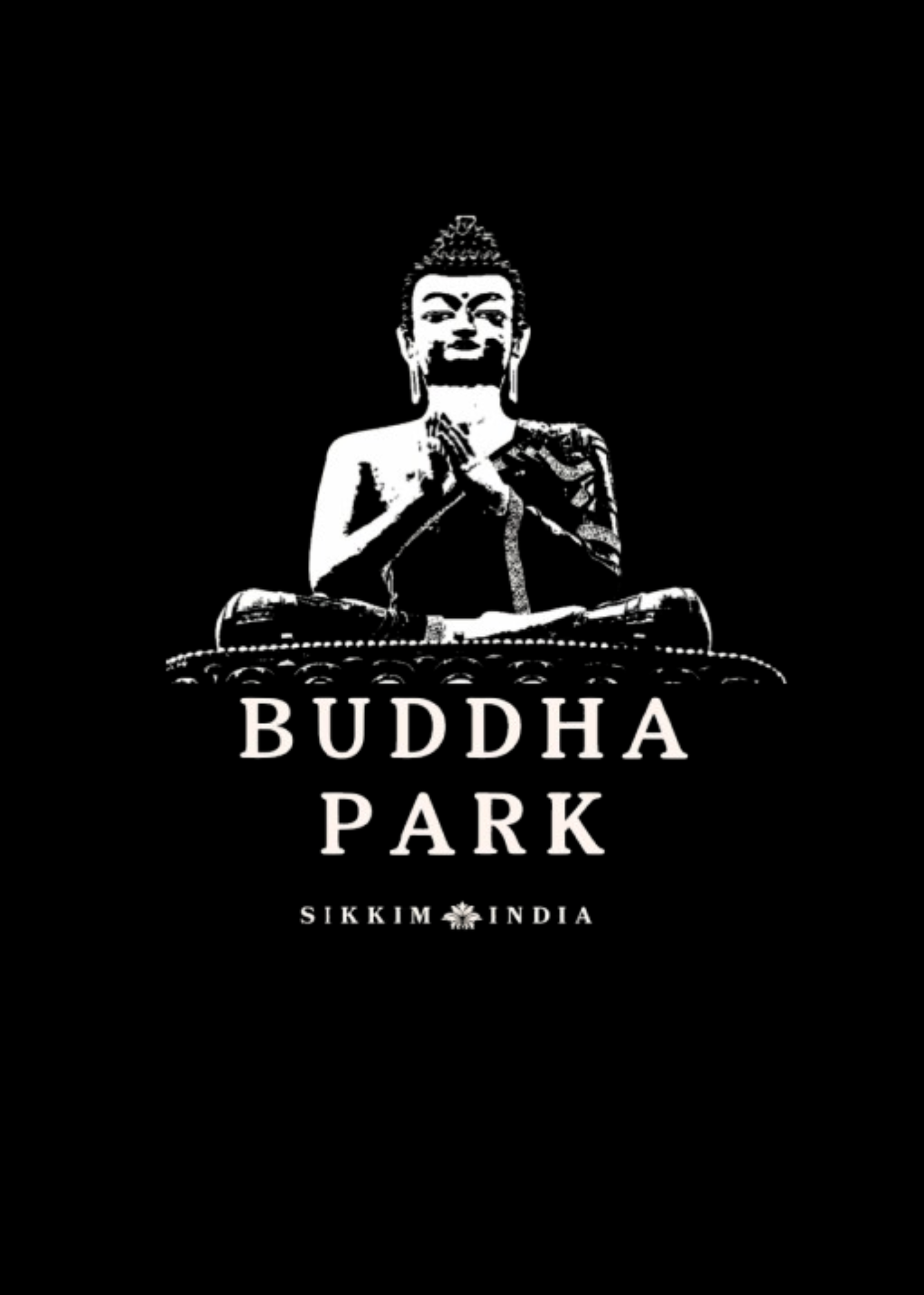 Buddha Park, Sikkim" Black Graphic T-Shirt