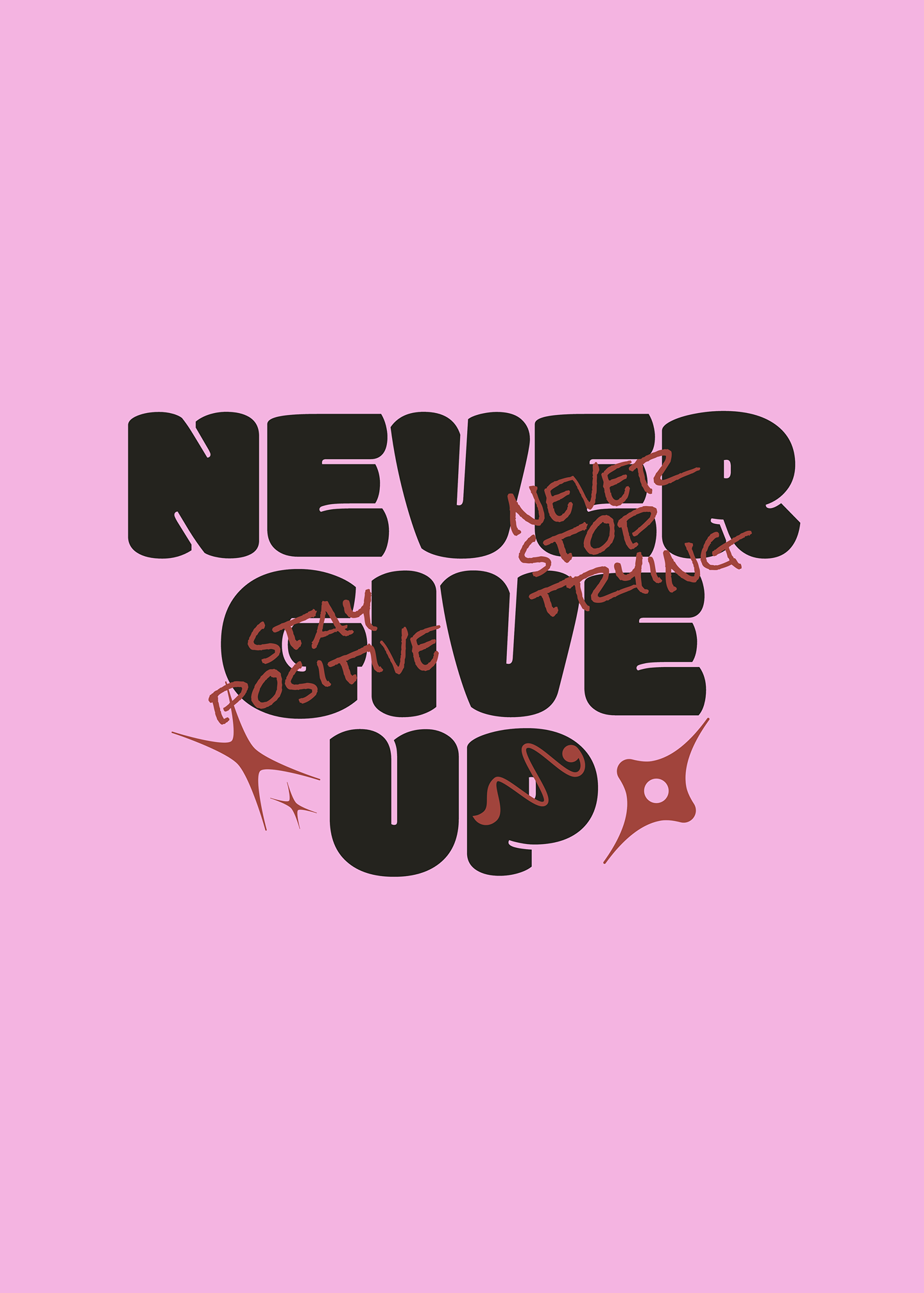 "Never Give Up" Motivational T-Shirt