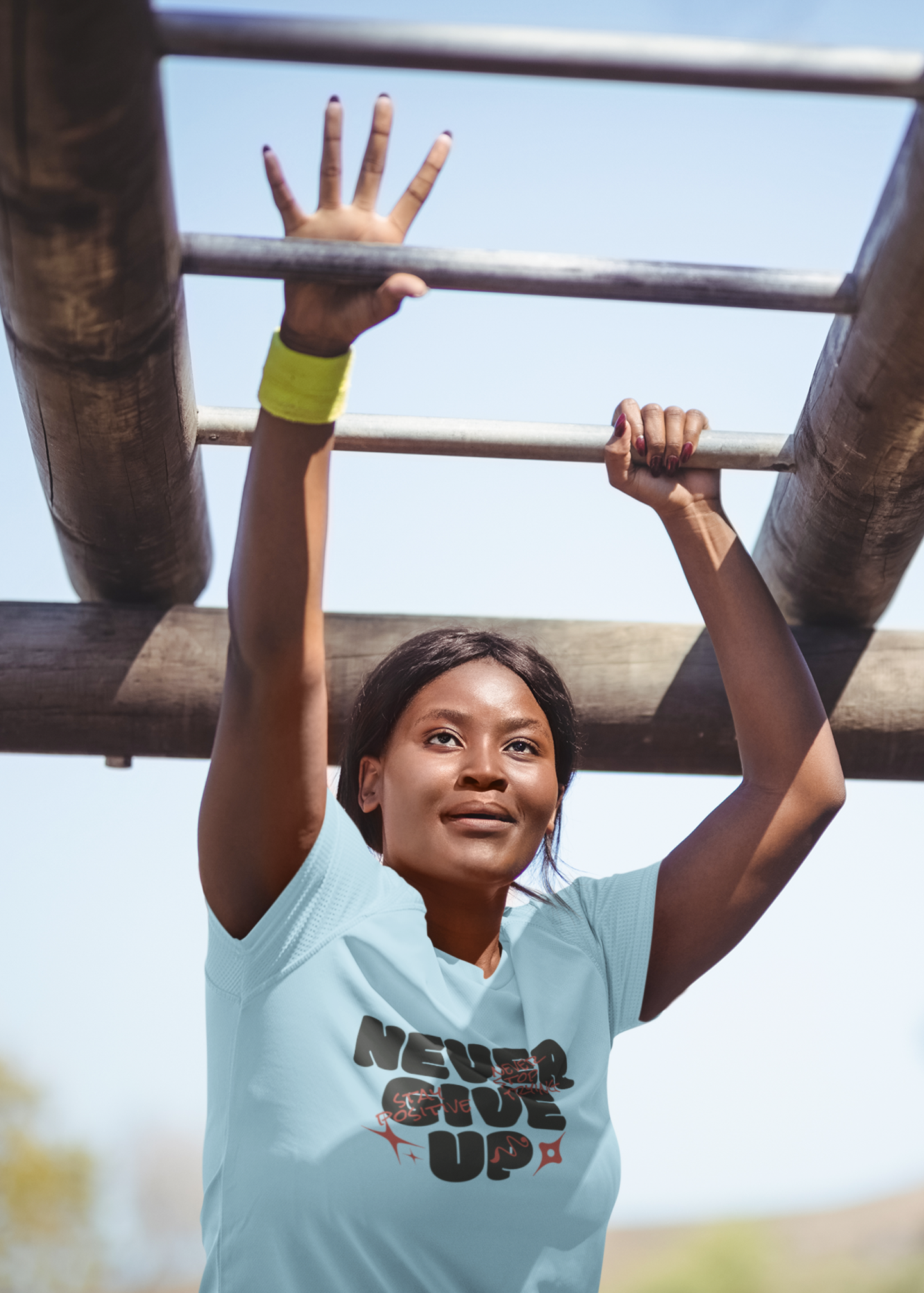 "Never Give Up" Motivational T-Shirt